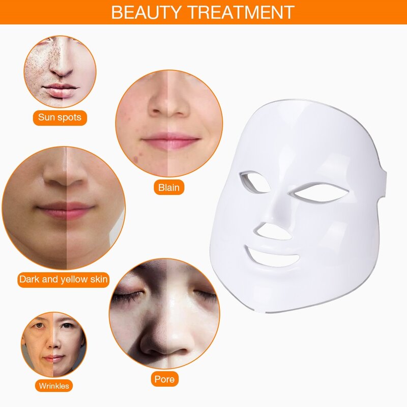Masque Facial VIP à LED pour le cou, thérapie à la lumière LED, masque de beauté pour le visage, resserrement de la peau, rajeunissement Photon, blanchiment, massage Facial