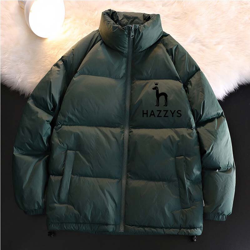 Hazzys 남성용 지퍼 재킷, 세련된 드로스트링 포켓 보온 재킷, 슬림핏 야외 재킷, 가을, 겨울 2022