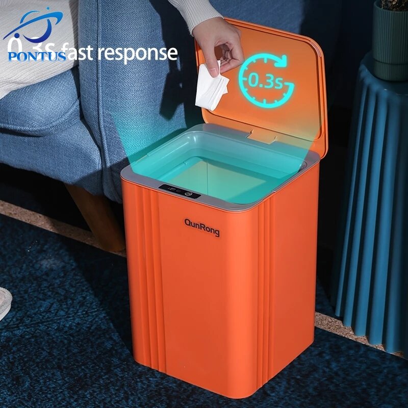12-20l lata de lixo de indução automática inteligente lata de lixo elétrica toque resíduos escaninhos cozinha sala de estar lixo pode desperdiçar cesta de papel