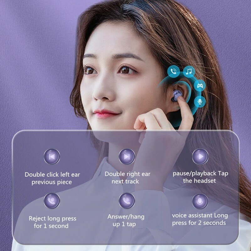 Xiaomi fones de ouvido estéreo fones de ouvido sem fio Bluetooth-5.1 esporte à prova d' água fones de ouvido fone de ouvido com microfone 2000mah caixa de carregamento