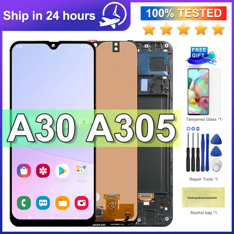 6.4 ''Display Voor Samsung Galaxy A30 A305/Ds A305F A305FD A305A Lcd Touch Screen Digitizer Vergadering Voor Samsung a30 Lcd