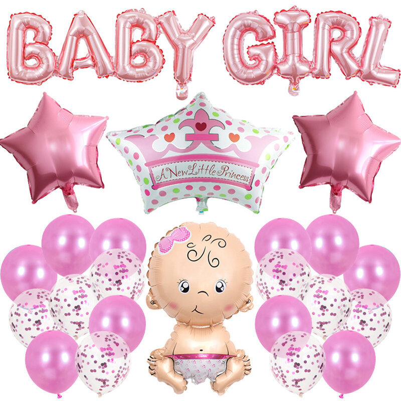 Boys And Girls Balloon Set Party Background Decoration Baby Gender Reveal Scene Baby Show Arrangement Props
