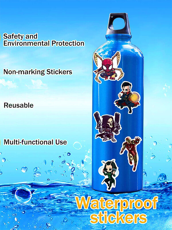 50 Buah Kotak Pensil Laptop Ponsel Cangkir Air Stiker Grafiti Kartun Hewan Makanan Donat Notebook Paket Stiker Ban Mobil Klasik untuk Anak-anak
