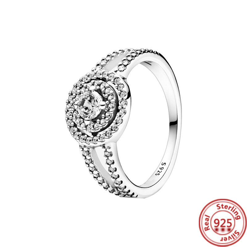 Nova chegada de prata estilo anéis flor laço contas prata 925 coração espumante pantaro anéis para as mulheres europa jóias anillos