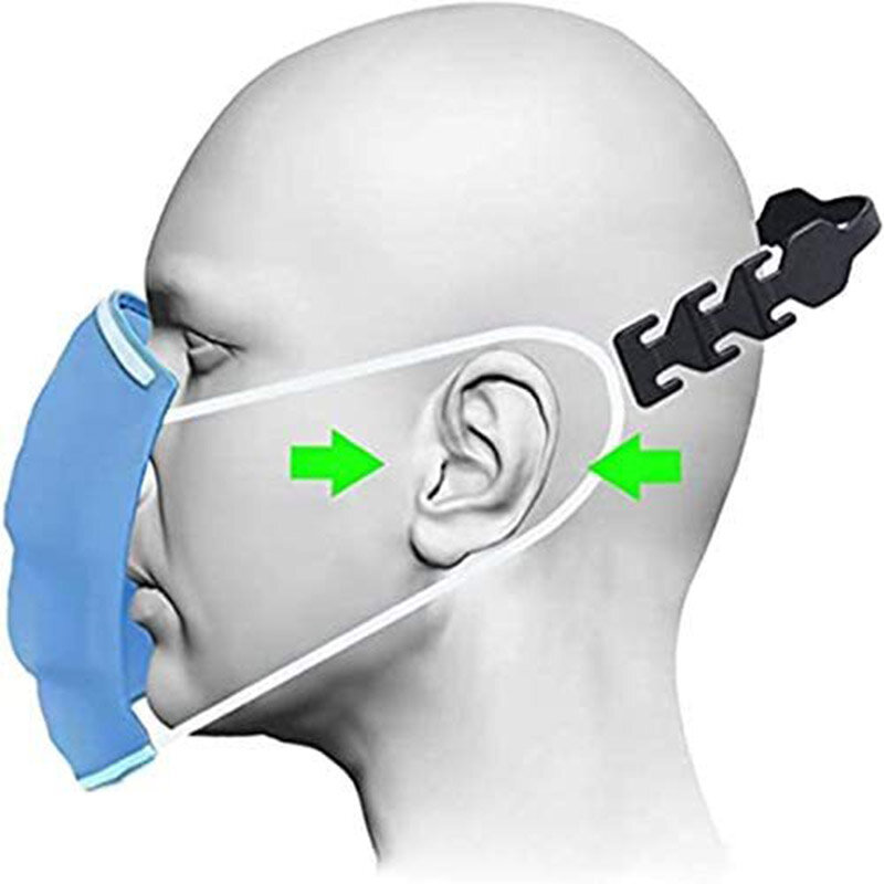 5 pçs máscara facial orelha gancho ajustável orelha cinta extensão sílica gel fixação fivela