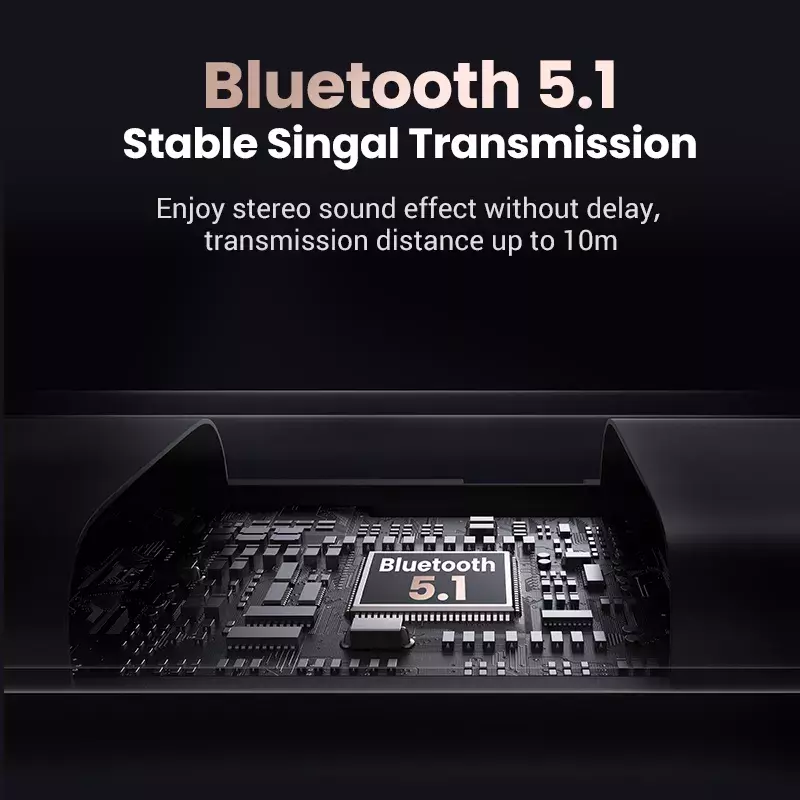 U-G-REEN 2 w 1 Bluetooth zasilacz samochodowy Bluetooth 5.1 Stereo nadajnik-odbiornik bezprzewodowy 3.5mm Aux Adapter gniazda Jack zestaw samochodowy Mic