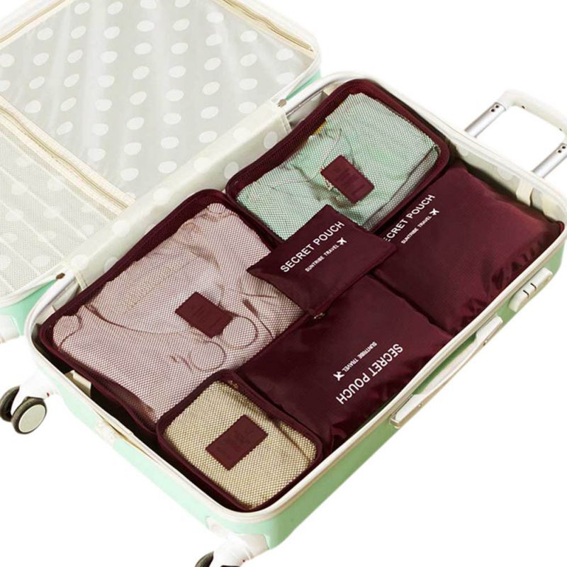 6 Pcs Storage Bag Set Waterproof Clothes Underwear Organizer Pouch Portable Suitcase Closet Divider Container Organiser Travel