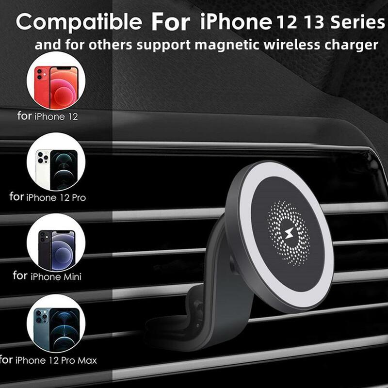 Novo 30w magnético carro carregador sem fio titular para magsafe série iphone 12/13/14 rápido carregamento do carro telefone suporte do carro acessórios