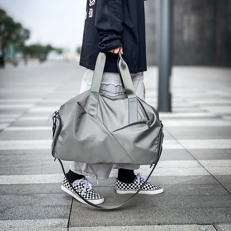 2022 mulheres durante a noite fim de semana saco de fitness senhoras listra yaga grande bolsa de viagem luz dobrável ao ar livre sacos coreano