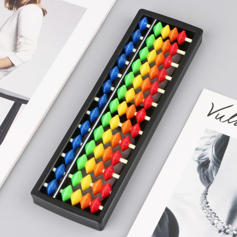 Strumento di calcolo Soroban aritmetico portatile abaco 13 colonne in plastica con calcolatrice di giocattoli educativi per bambini perline colorate