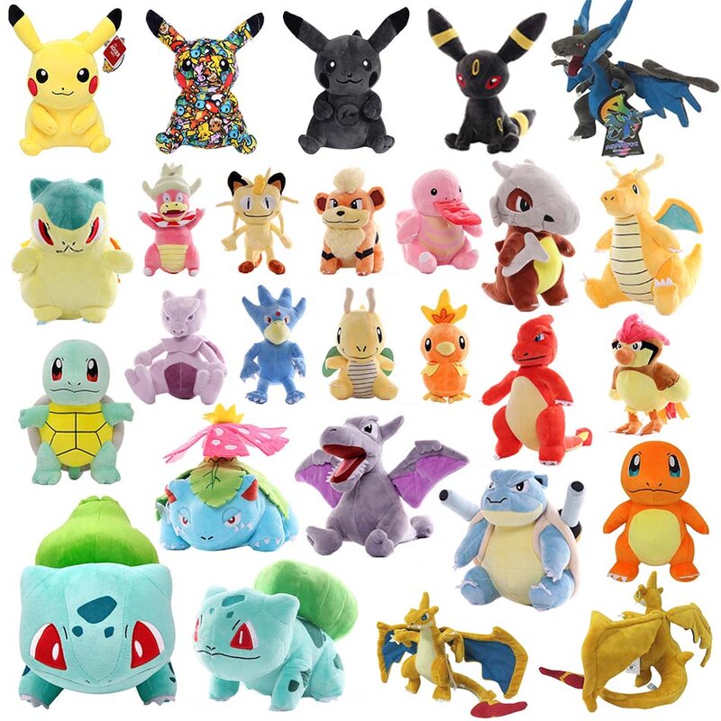 Peluche Kawaii Pikachu série Pokemon, jouets décoratifs, Charmander, carapuce, Bulbasaur, Eevee, cadeaux de noël