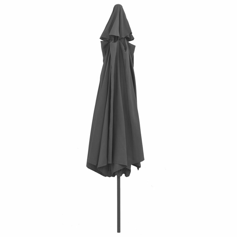 مظلة في الهواء الطلق مع قطب معدني 157.5 "أنثراسايت