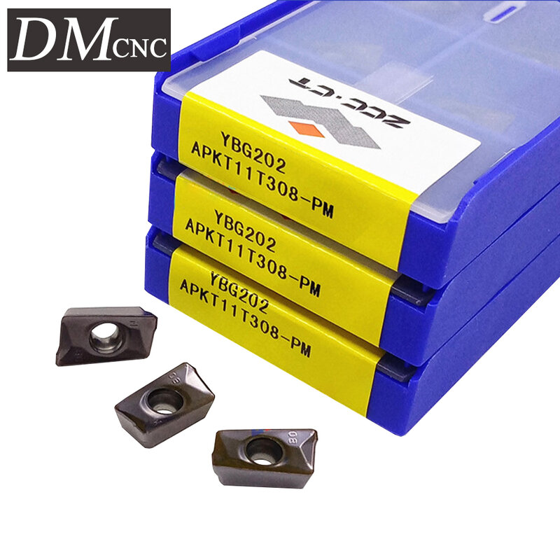 10pcs APKT11T308-PM YBG202 APKT11T308 PM YBG202 APKT 11T308 Carbide Milling Inserts Turning Tools CNC Cutter Lathe for Steel