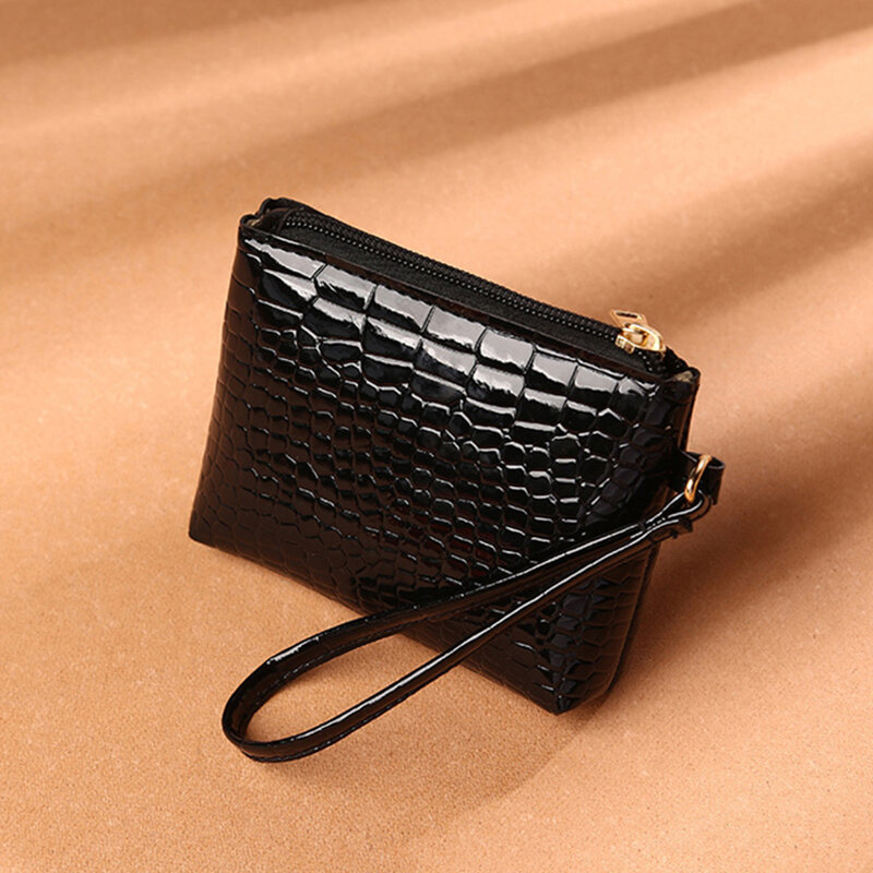 Bolsa de moedas carteiras de couro para as mulheres de luxo portátil mini bolsas senhora vestido bolsa de moeda chaveiro com zíper bolsa de embreagem