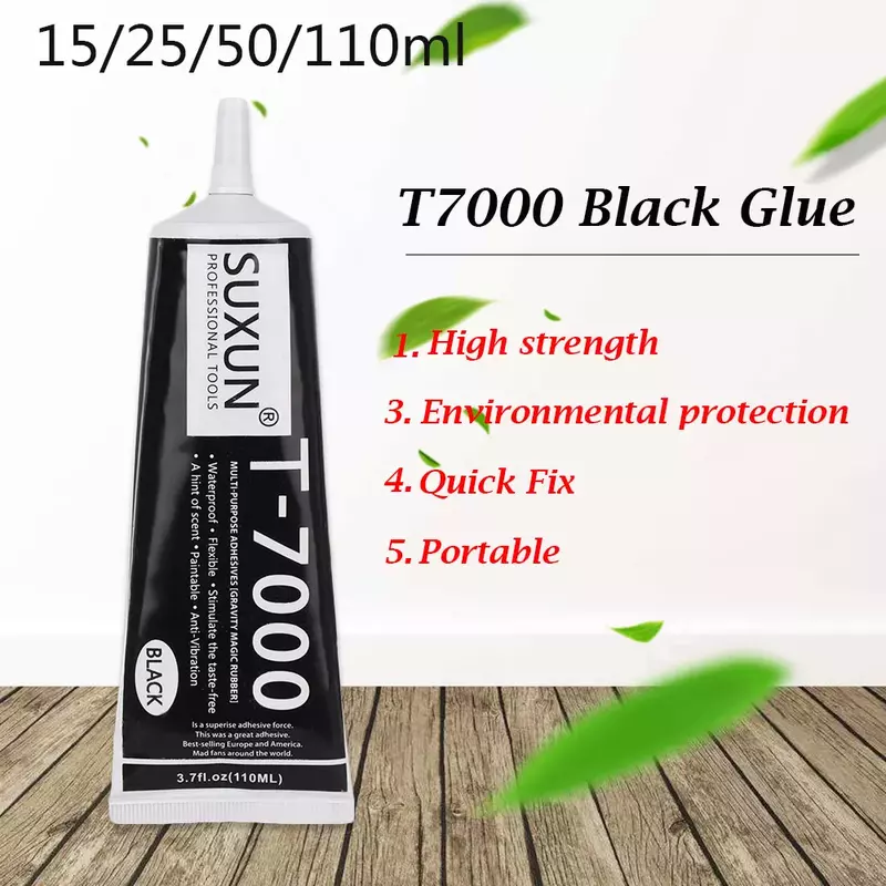 25ML Super Black Liquid Glue resina epossidica sigillante forza adesivo fisso cellulare artigianato T7000 colla