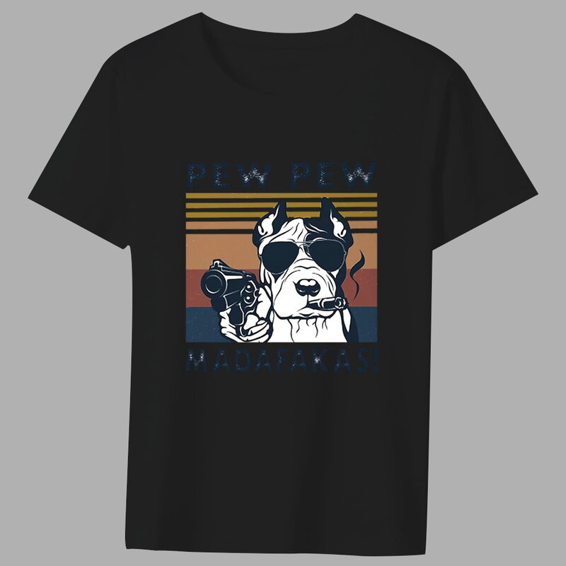 2022 Mode Mannen Zwarte T-shirt Funny Animal Print Patroon Serie Toevallige Ronde Hals Top Comfortabele Woon Herenkleding