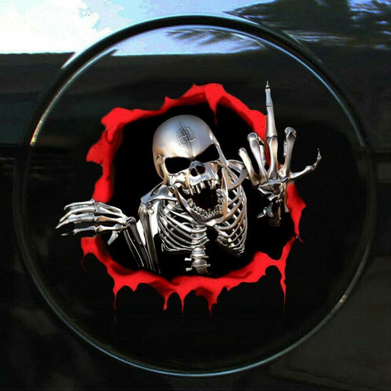 3D Skull Personality Peeking Skull Body Decorative Decal Vinyl PVC Car Window Car Styling Decal