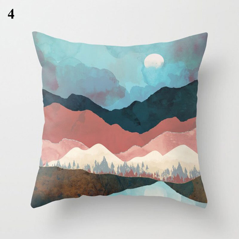 Geometric Print Mountain Sun Cushion Creative Decorative pillowcase Home Sofa Living Room Decor Cotton Throw Pillow Accessories