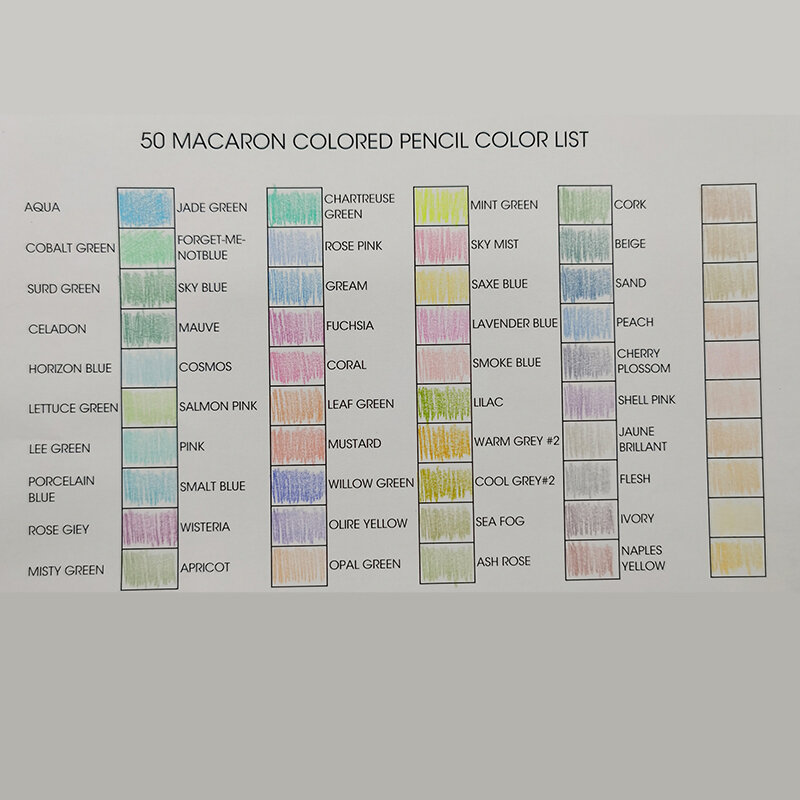 Andstal Macaron 72/50 kolorów profesjonalny kolorowy ołówek pastelowy rysunek kredki dla dzieci artykuły szkolne do plastyki Brutfuner