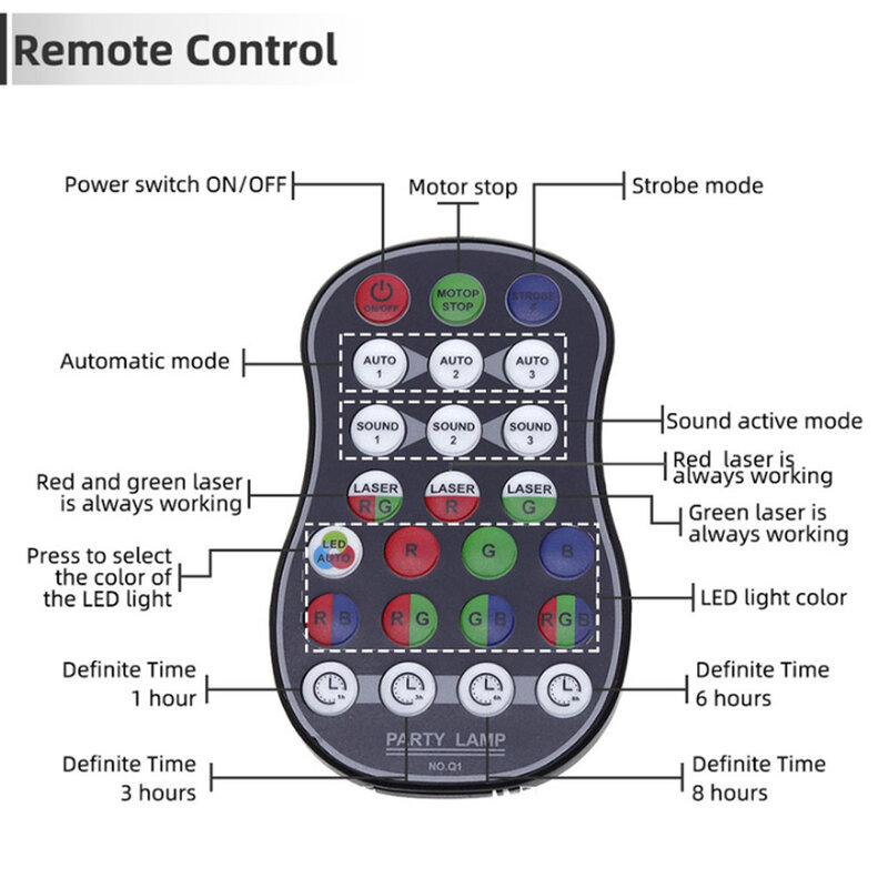 音声制御付きレーザープロジェクター,60パーティーライト,RGB RGB,音声制御音楽,LEDディスコライト,コントローラー付き光効果ランプ