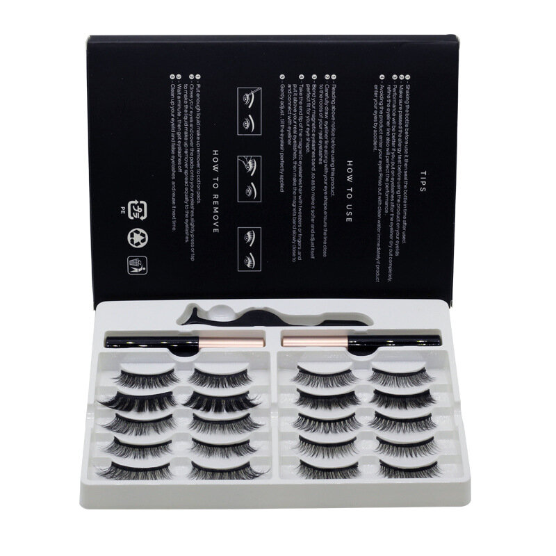 10 pairs of magnetic false eyelashes 10 pairs of magnetic eyeliner eyelashes magnetic eyelash magnets