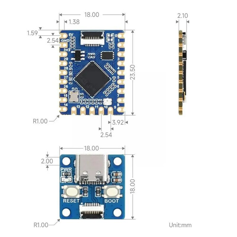 RP2040-Tiny Micro макетная плата 8 программируемых автоматов I/O (PIO) для пользовательской периферической поддержки C3Z8