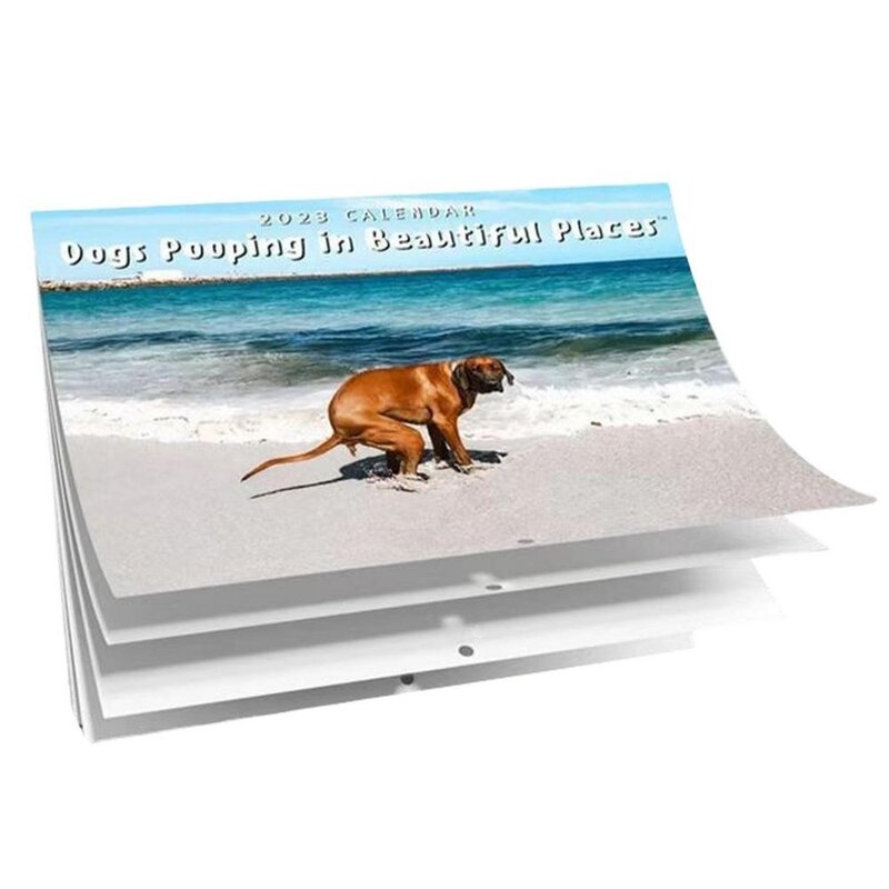 2023 Gag Geschenk Neue Jahr Geschenke Healing Ornament Für Freunde Pooches Kalender Hund Pooping Wand Kalender Kalender