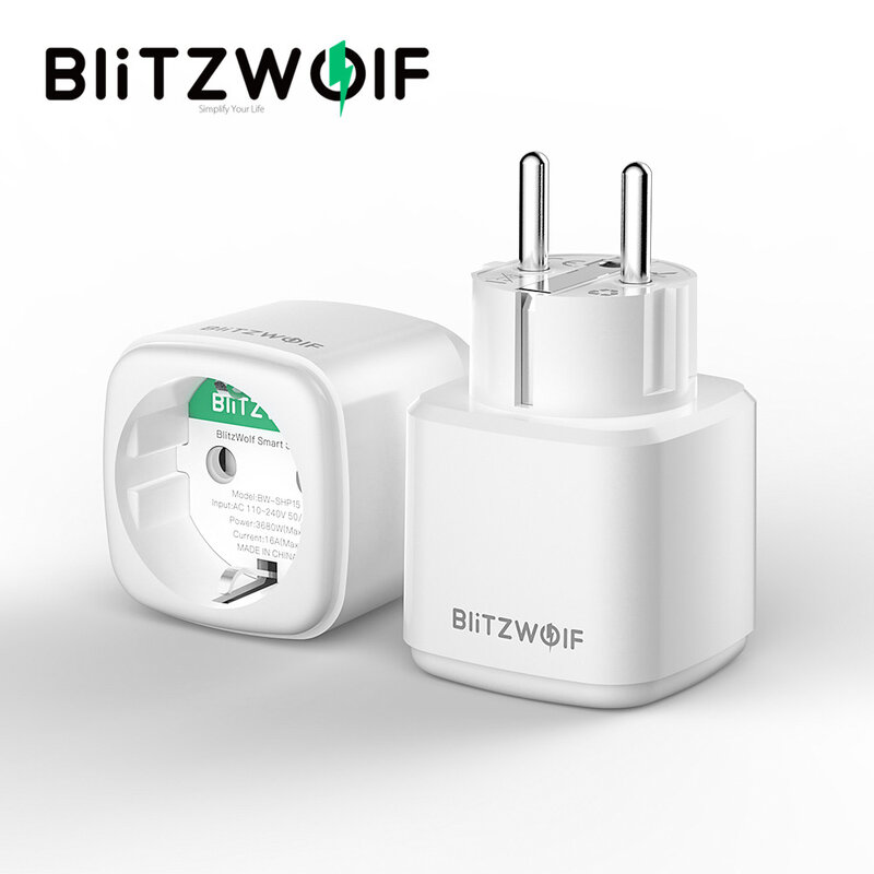 Blitzwolf-接続プラグ,BW-SHP15 zigbee 3.0ソケット,3680w,EU,コンセント,アプリ,リモートタイマー,エネルギーモニター,alexaで動作