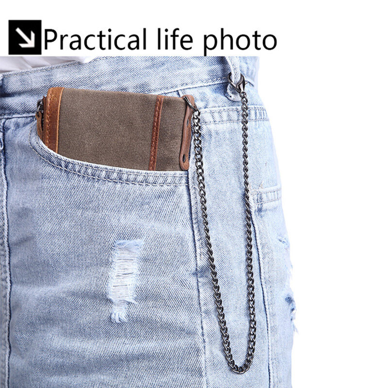 Portafogli da uomo originali in vera pelle regali di lusso porta carte RFID per uomo catene a portafoglio di alta qualità borse corte Vintage