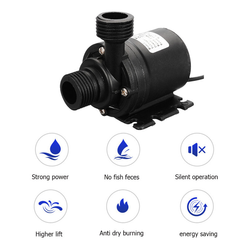 800L/H Water Pump Mini Brushless Motor Submersible Water Pump DC12V 24V Garden Portable 5.5M For Cooling System Fountains Heater