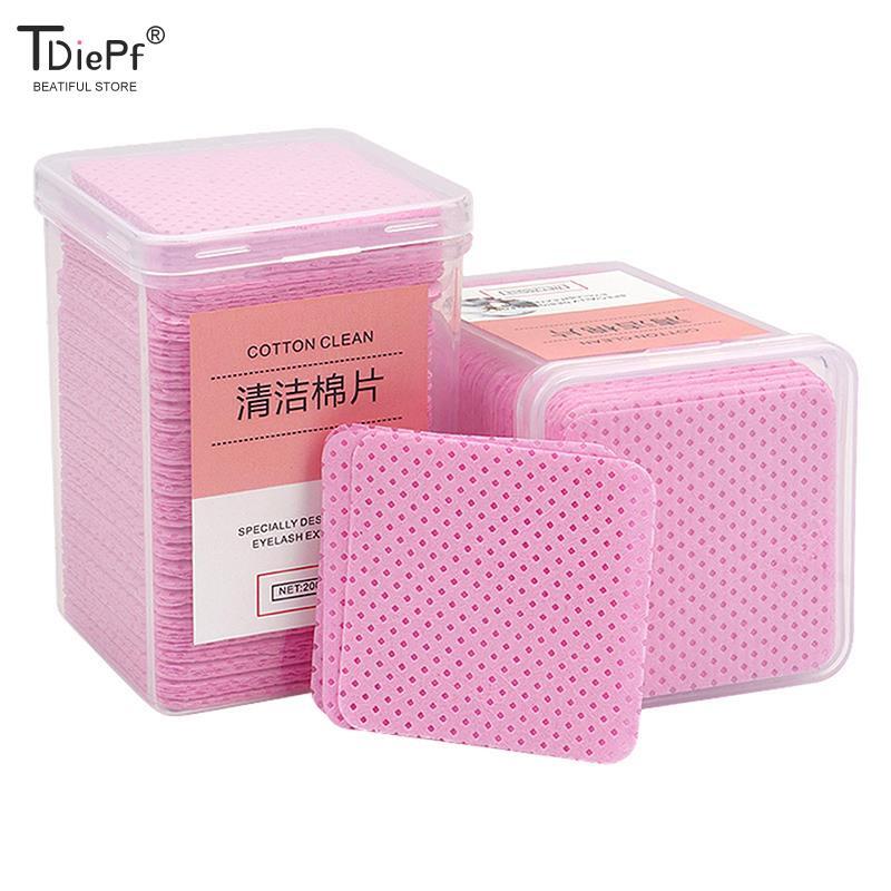 100/200pc/box Lint-Free Eyelash Glue Remover Cotton Wipes UV Gel Nail Tips Polish Remover Cleaner Cotton Sheet Makeup Clean Pads