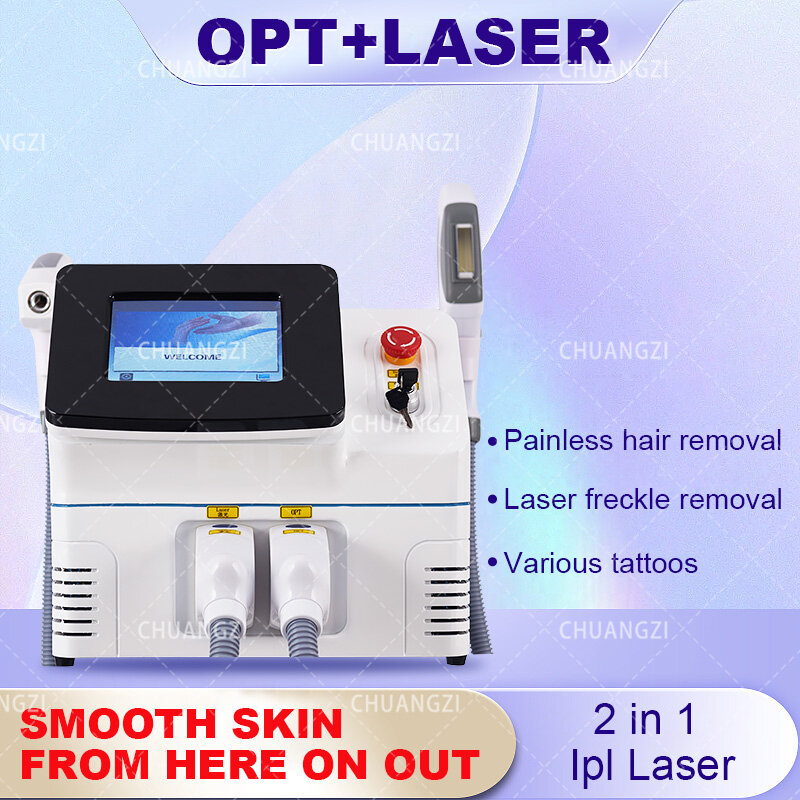 Przenośna maszyna do usuwania włosów IPL l-aser 360 Magneto/Nd Yag 2 w 1 usuwanie włosów usuwanie tatuażu odmładzanie skóry Beauty depilator