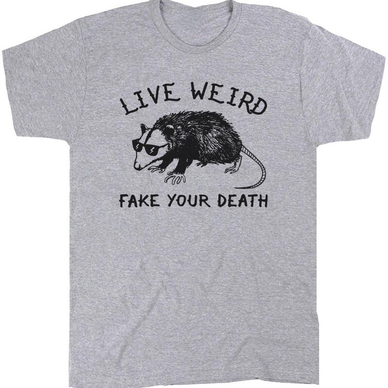 Possum T 셔츠 Weird T 셔츠 Funny Animal Shirt Spirit Awesome Opossum Tee for Women Live Weird Fake Your Death 쿨 셔츠