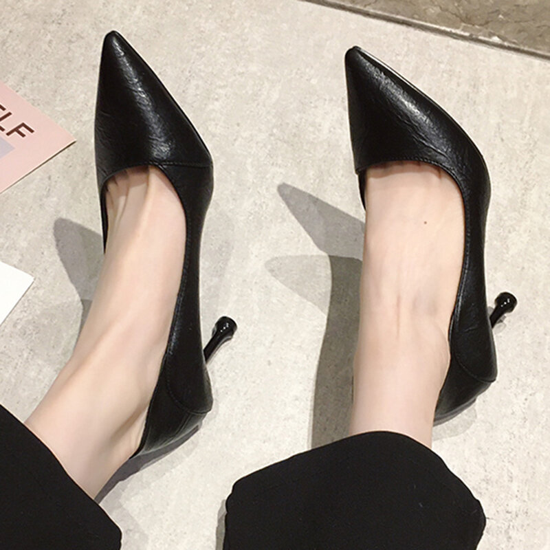Zapatos de tacón alto sin cordones de cuero sintético para mujer, calzado de tacón fino para fiesta y oficina, color verde, 2022