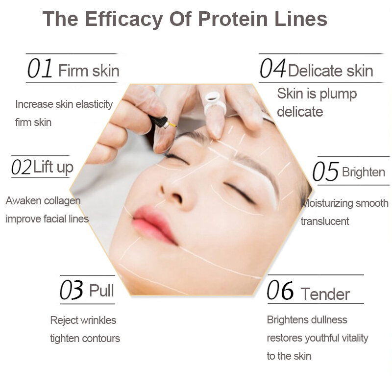 Instalift Set di sollevamento del filo proteico siero viso collagene attivo filo di seta essenza facciale rassodante idratante Set per la cura della pelle