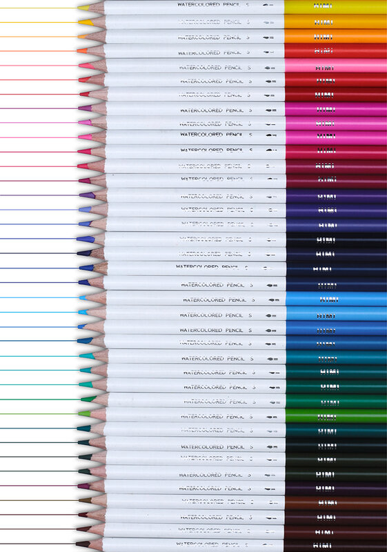 HIMI 24/36/48สีละลายน้ำได้ดินสอสีมือวาดภาพประกอบสีปากกาดินสอสีของขวัญภาพวาด Art Supplies