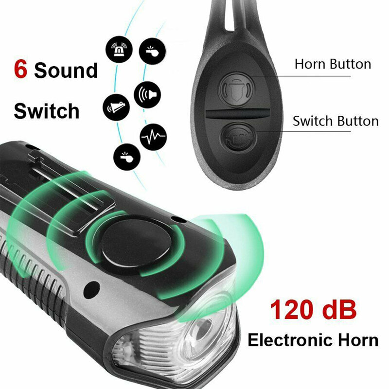 USB แบบชาร์จไฟได้จักรยานไฟหน้าไฟท้ายพร้อมฮอร์น Speedometer เครื่องวัดระยะทางจักรยานไฟท้ายเหมาะกับ...