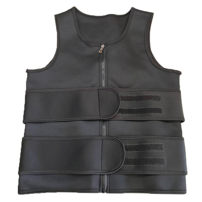 Neoprene Sweat Vest for Men Waist Vest Adjustable Workout Body Shaper with Double Zipper for Sauna Suit for Men