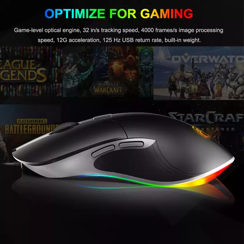 imice X6 High configuration USB Wired Gaming Mouse Computer Gamer 6400 DPI Optical Mice for Laptop PC Game Mouse upgrade X7
