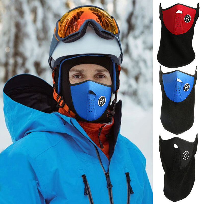 Masker Wajah Hangat Sepeda Motor Masker Wajah Ski Snowboard Balaclava Penghangat Leher Bulu Sepeda untuk Olahraga Luar Ruangan Tahan Angin