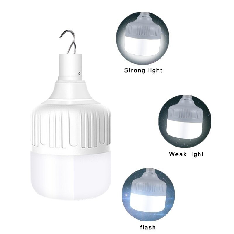 3 Modes Outdoor USB Rechargeable Mobile LED Lamp Bulbs Emergency Light Portable Hook Up Camping Lights Home Decor Night Light