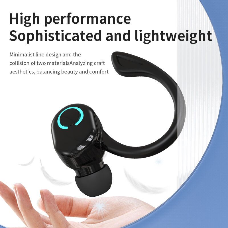 Earphone Bluetooth 5.2 Kait Telinga Earbud Nirkabel Headphone Tahan Air In-Ear Olahraga Headset HIFI Stereo dengan Mikrofon untuk Ponsel Pintar