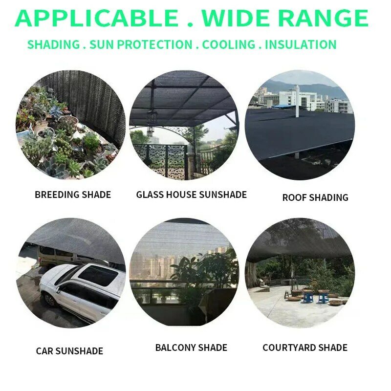 Black HDPE Shade Mesh UV Protection Gazebo Canopy Outdoor Pergola Awning Shade Shade for Agriculture Greenhouse Car Tent