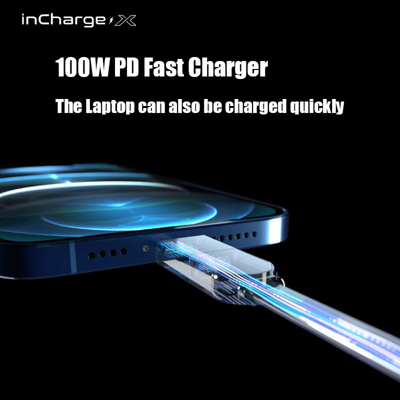 Móc Khóa Incharge X Cáp 6 In1 PD 100W Truyền Dữ Liệu Sạc Dành Cho USB Sang USB Loại C Lightning micro USB Từ Bộ Chuyển Đổi
