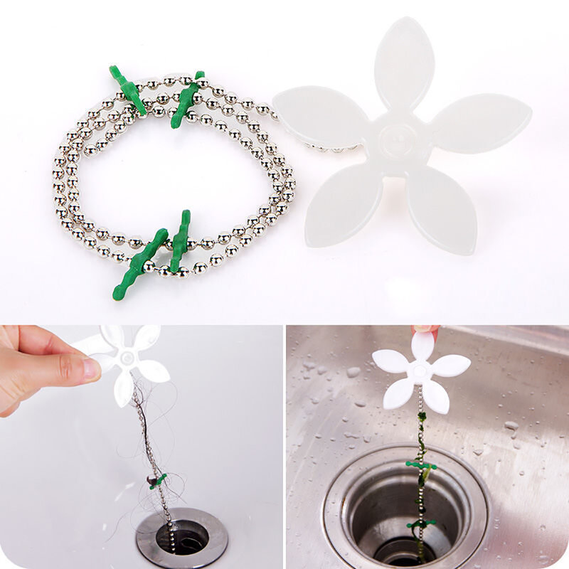 1Pc Sink Cleaning Hook Bathroom Floor Gutter Dredge Device Creative Hair Catcher Anti Clogging Floor Wig Removal Tool Dredge