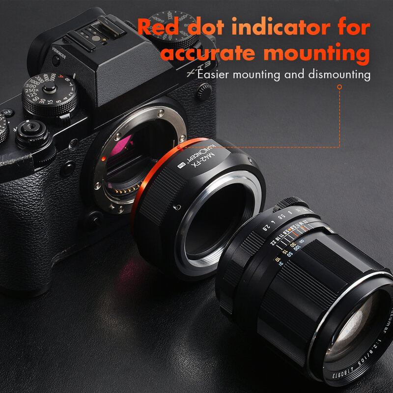 K & F Concept adattatore per montaggio obiettivo da M42 a Fuji X per obiettivo con montaggio a vite M42 per fotocamere Mirrorless Fuji X-Series X FX Mount