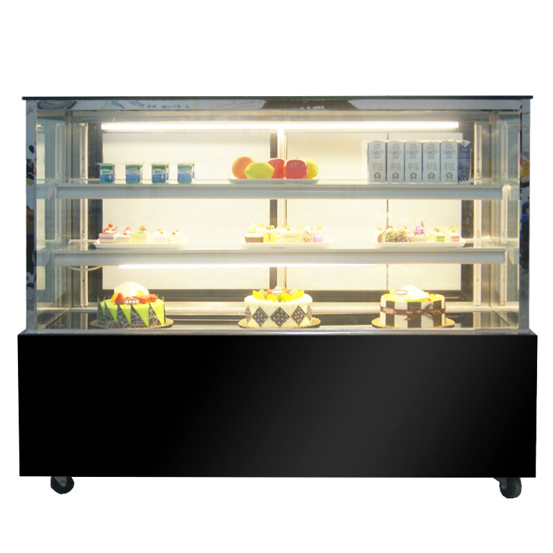 Commercial Supermarket Double Glass Bakery Display Cake Refrigerated Cake Showcase Cabinet with CE Cert