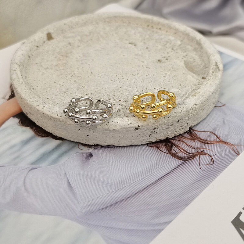 ANENJERY kolor srebrny geometryczny kształt U naszyjnik bransoletka pierścionek zestaw kolczyków dla kobiet lekka luksusowa stylowa biżuteria