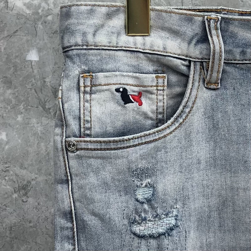 TB THOM spodnie męskie prosty krój zwężane nogawki dżinsy wysokiej jakości Athletic-Fit spodnie rozciągliwe klasyczne regularny krój dżinsy bawełniane męskie