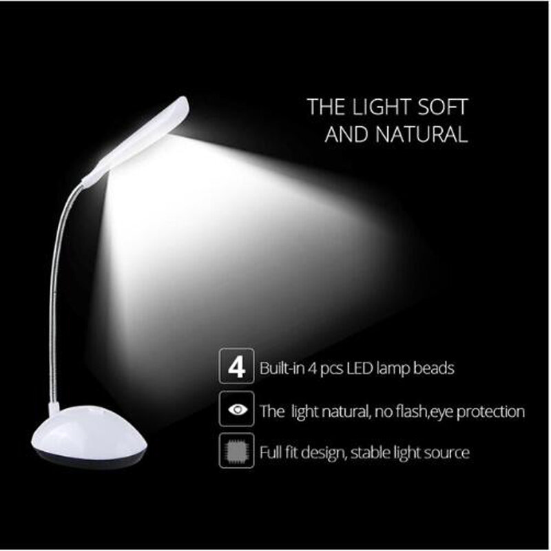 Lámpara de mesa LED con protección ocular, luces Morden de escritorio con batería AAA para lectura de libros, novedad de 2021
